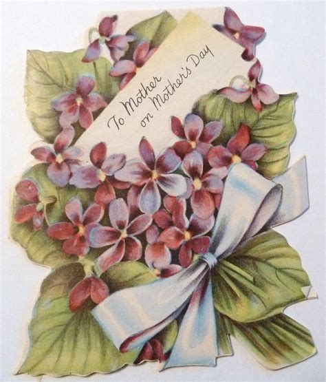 Vintage Mother S Day Card Violets Vintage Greeting Cards Vintage Cards Cards