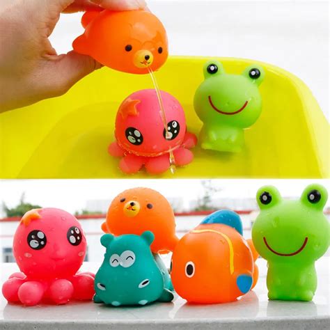 5pcsset Baby Bath Toys Cute Animals Kids Bathroom Water Play Toy Soft