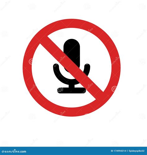 No Mic Allowed Isolated Vector Illustration Stock Vector