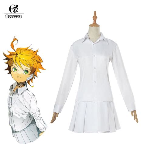 Rolecos Anime The Promised Neverland Emma Cosplay Costume Yakusoku No Neverland Cosplay Costume