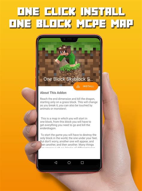 One Block Skyblock Survival Map In Mcpe For Android Apk Download