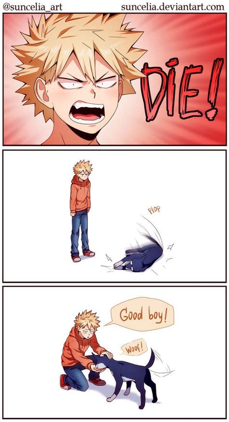 Bakugou Teaching His Dog How To Play Dead My Hero Academia Boku No