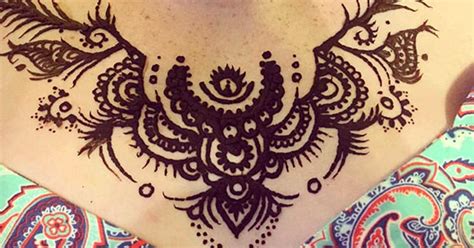 The term henna usually refers to the plant lawsonia inermis. Henna Mehndi tattoo designs idea for chest - Tattoos Ideas