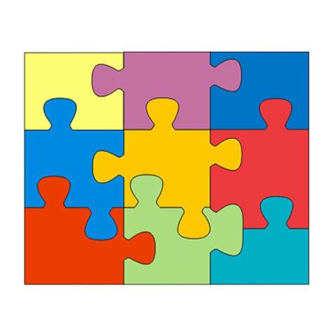 9 Piece Puzzle Template Puzzle Piece Template Puzzle Piece Art
