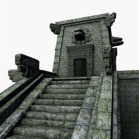 3d Model Aztec Temple With Stairs Cgtrader