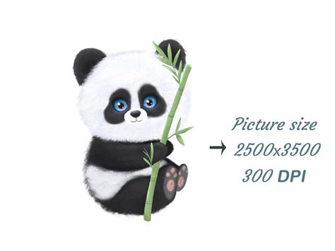 Watercolor Panda Clipart Cute Panda Clipart Baby Shower Etsy