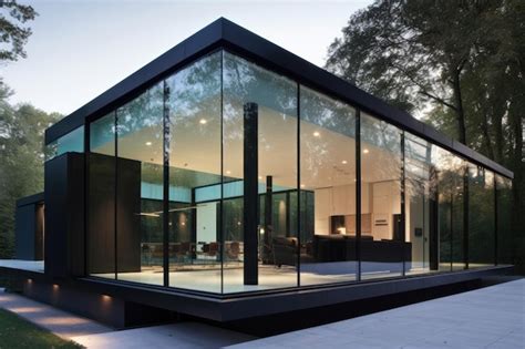Premium Ai Image Modern Glass Exteriors With Sleek And Minimalist
