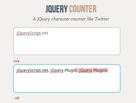 Simple Twitter-Like jQuery Character Counter Plugin | Free jQuery Plugins