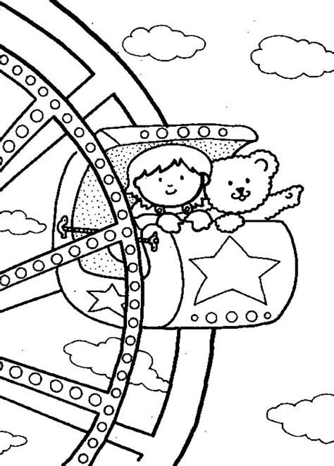Watching View From Ferris Wheel Carnival Coloring Pages ...