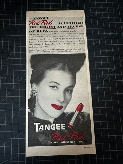 Vintage 1940s Tangee Lipstick Print Ad Etsy