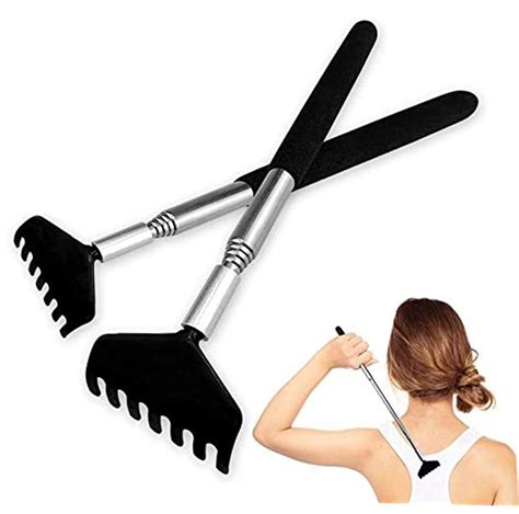 2 Pack Portable Extendable Back Scratcher 20 68cm Scratching Tool Metal Stainless Steel