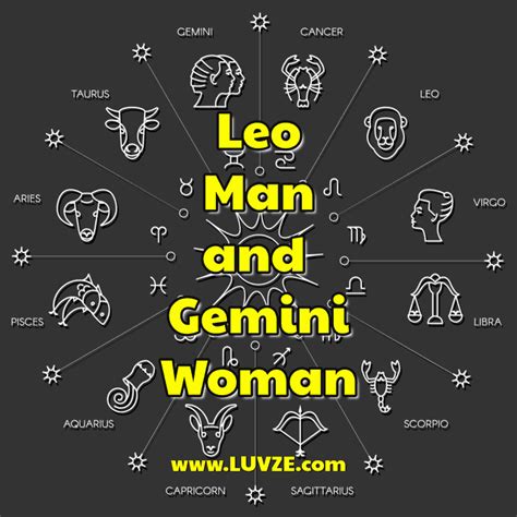 In many ways, this combination balance each other very well. Leo Man and Gemini Woman - Luvze
