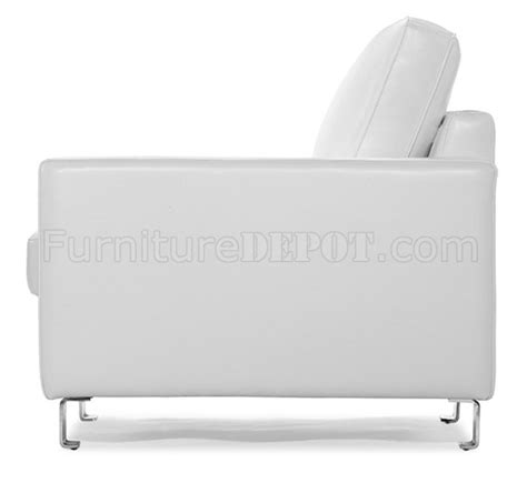 Contemporary White Bycast Leather Sectional Sofa Wtufted Seats