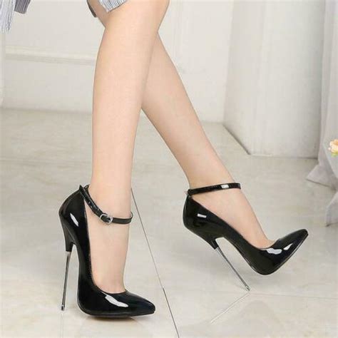 sexy women s pointed toe ankle strap stilettos shoes super high heel 16cm pumps ebay