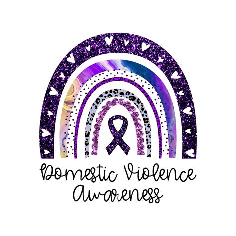 Domestic Violence Awareness Ribbon Rainbow Purple October Etsy Australia