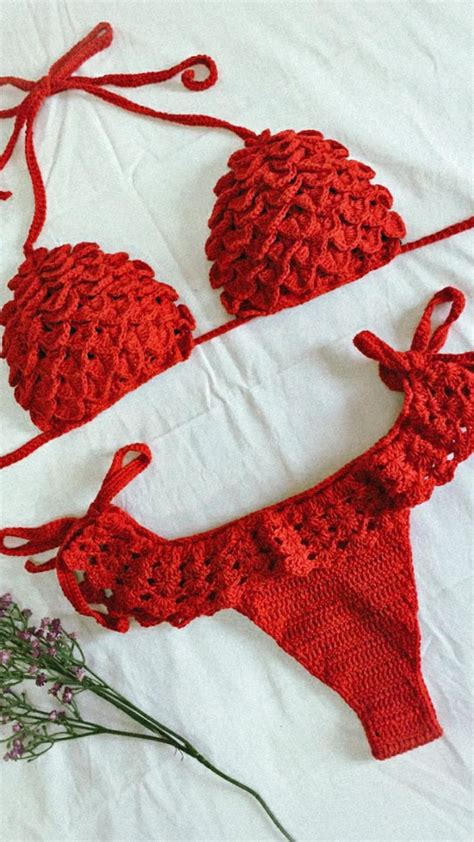Biquíni Divino Em Crochê 😍 Biquini De Crochet Padrão Moda Croche