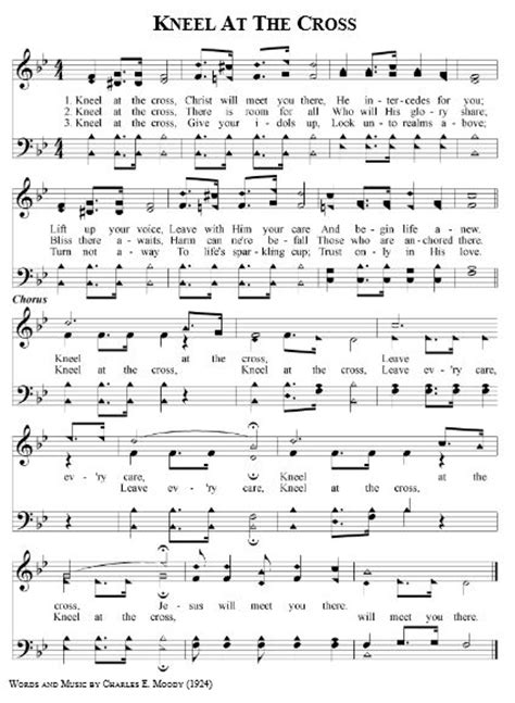 Sheet Music With The Words Kneel At The Cross