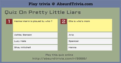 Trivia Quiz Quiz On Pretty Little Liars