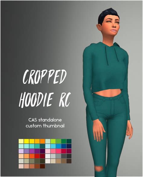 Mila Crop Hoodie Brsims Sims 4 Clothing Sims 4 Croppe