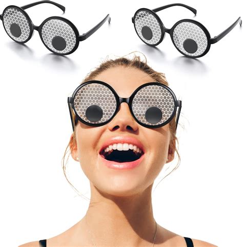 Skylety 3 Pieces Googly Eyes Glasses Halloween Funny Shaking Costume Eyes Glass