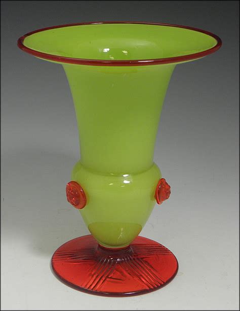 Four Bohemian Art Glass Examples With Prunts Collectors Weekly