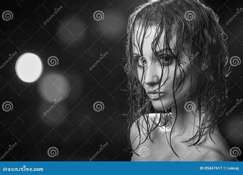 Wet Hair Portrait Stock Image Image Of Model Makeup 85847617
