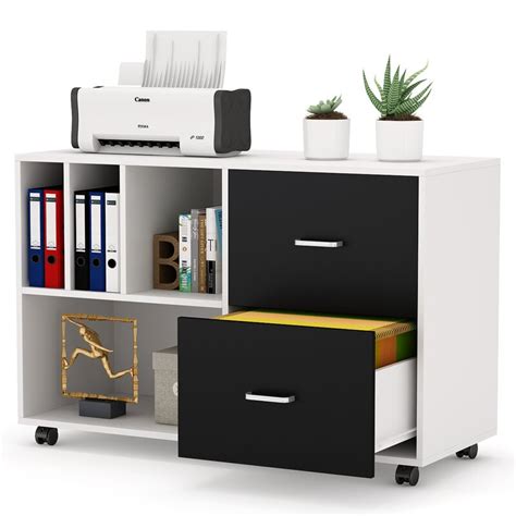 Portsmouth white and oak mobile file cabinet. Inbox Zero 2-Drawer Mobile Lateral Filing Cabinet ...