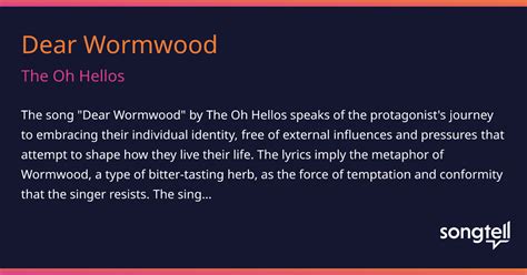 Meaning Of Dear Wormwood By The Oh Hellos