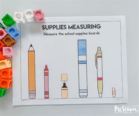 📏 Free Back To School Worksheet Preschool Measurement Activities