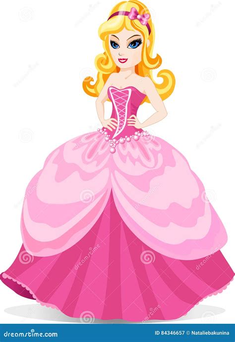 Princesa En Vestido Rosado Ilustración Del Vector Ilustración De Imagen 84346657