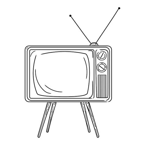 Premium Vector Old Tv Vector Imageretro Tv Icon Sketch Illustration