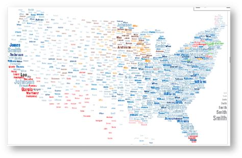Map Of American Surnames © National Geographic Society Genealogy
