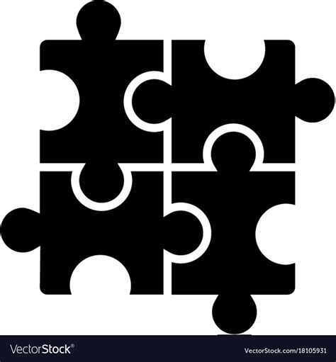 Puzzle Jigsaw Icon Black Royalty Free Vector Image