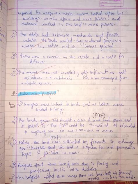 Handwritten Notes Of The Three Orders Class 11th History