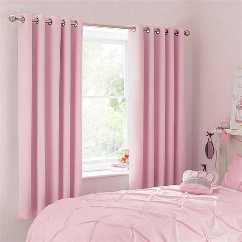 Vangao blackout curtains for girls bedroom thermal insulated window drapes for living room foil print geometric pattern kids curtains 84 inch length, lilac, 2 panels. Pink Mia Blackout Eyelet Curtains | Pink bedroom curtains ...