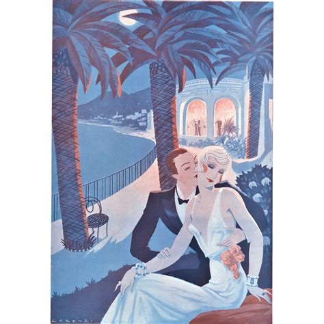 Vintage Valentine Art Deco lovers print from yoshagraphics on Ruby Lane