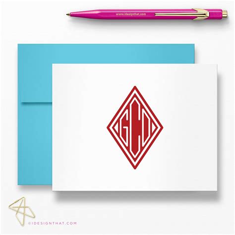 Monogrammed Stationary Set Of Notecards Personalized With Etsy