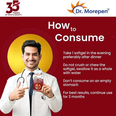 Buy Dr Morepen Iron And Zinc Tablets With Vitamin C And B12 Hemoglobin