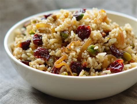 Rice Pilaf With Caramelized Onion Orange Cherry And Pistachio Once