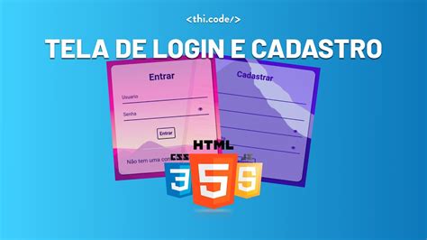 Tela De Cadastro E Login Com Html Css E Js No Vs Code Youtube