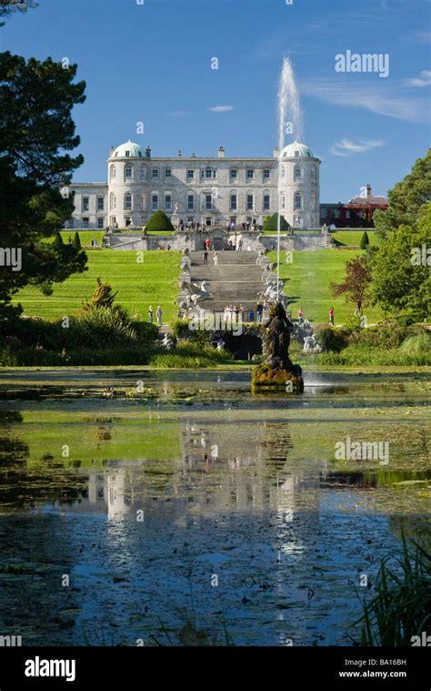 Powerscourt Gardens The Powerscourt Mansion From The Reflecting Pool