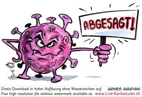 Lustig coronavirus, lustige bilder und foto, videos und sprüche. Virus Corona abgesagt Schild — Agnes Karikaturen ...