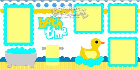 Consider scrapbooking your baby's hospital bracelet on this page instead of in a traditional baby book. Scrapbook Page Kit Bath Time Child Baby Boy Girl Rubber ...