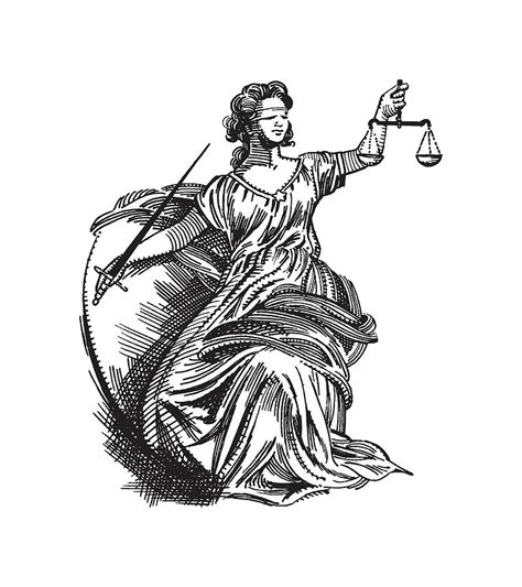 Illustration Of Lady Justice Drawing By CSA Images