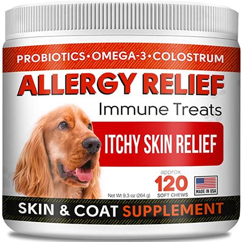Buy Allergy Relief Chews For Dogs With Omega 3 Probiotics Colostrum