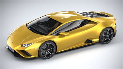 It is available in 5 colors, 2 variants, 1 engine. Lamborghini Huracan Evo RWD 2021 3D Model