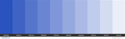 Tints Of Cerulean Blue Color 2a52be Hex Hex Color Palette Hex