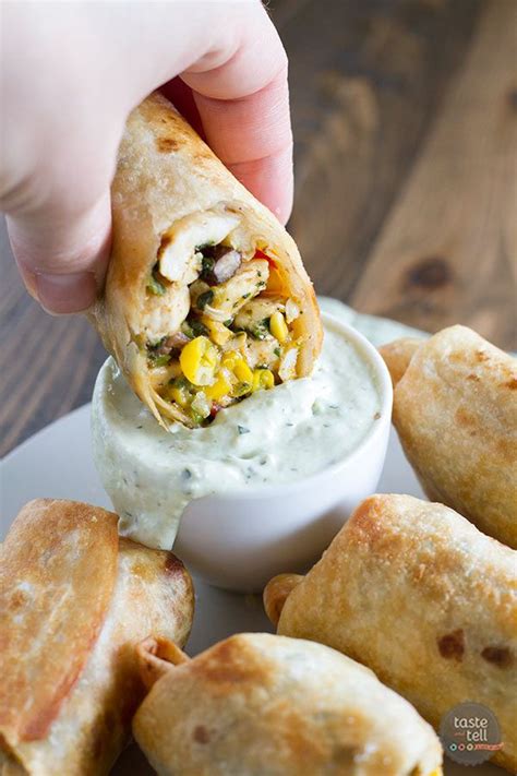 Southwest Egg Rolls With Avocado Ranch Dipping Sauce