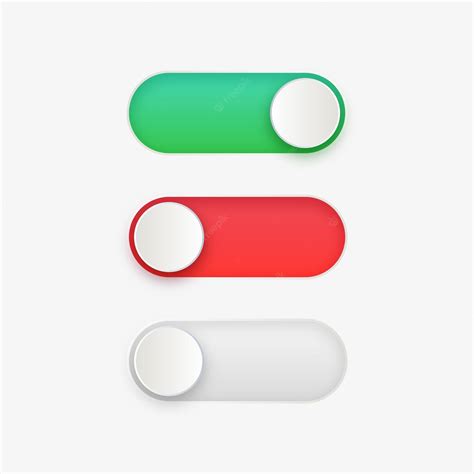 Premium Vector Toggle Switch Buttons On And Off Icon In Green And Red