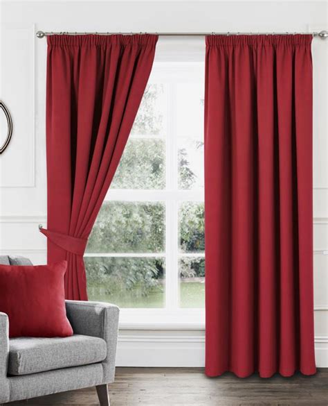 Woven Red Pencil Pleat Blockout Curtain From Love My Window